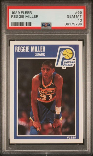 Graded 1989 Fleer Reggie Miller #65 2nd Year Basketball Card PSA 10 Gem Mint