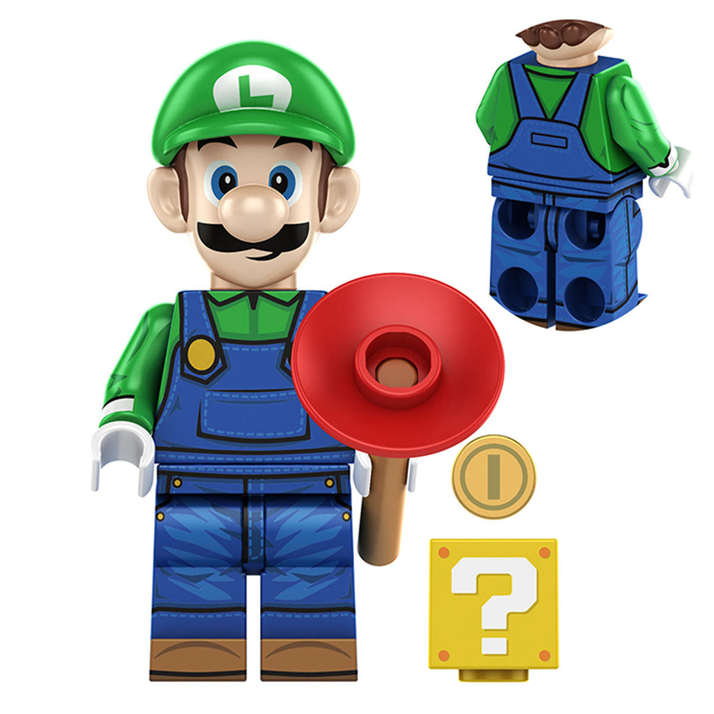 Luigi from Super Mario Brothers Universe Minifigure Building Toy