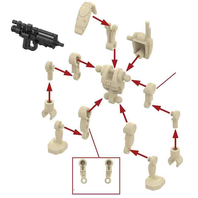 Star Wars Battle Droid Clone Wars Minifigure with Updated Design
