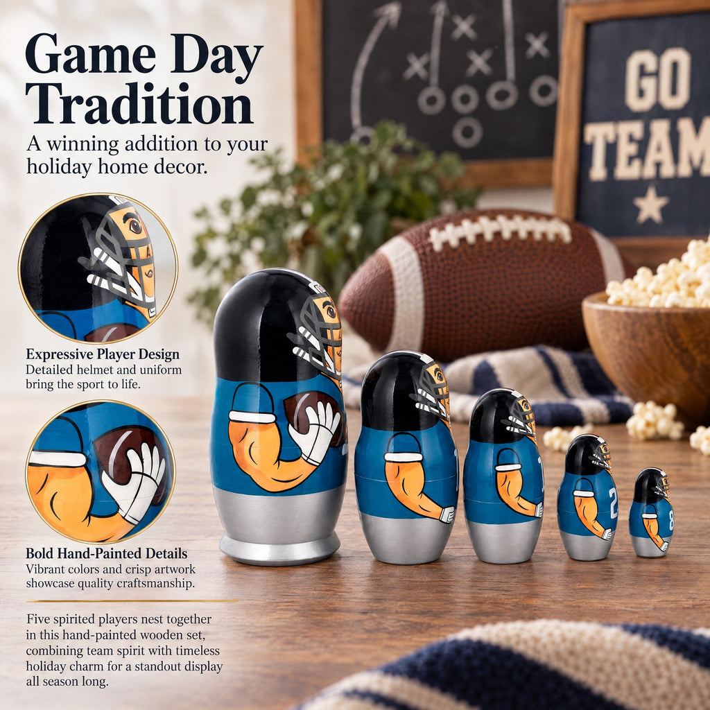 Football Wooden Nesting Dolls