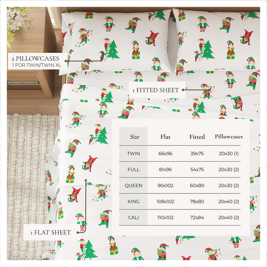 Turkish Cotton Christmas Flannel Sheet - Whittaker Collection