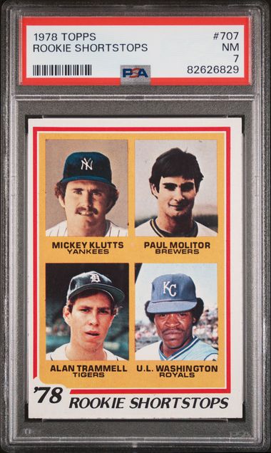 Graded 1978 Topps Paul Molitor #707 Rookie RC Baseball Card PSA 7 Near Mint