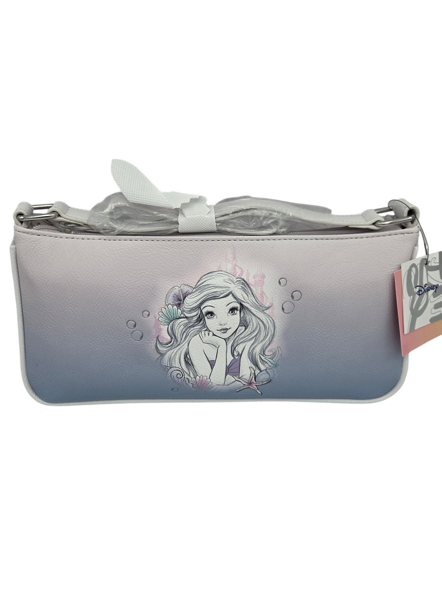 Momof2boyz Shop Disney The Little Mermaid Ariel shoulder bag in white to blue ombre synthetic leather