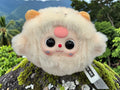 Momof2boyz Shop Baby Three Petit 12 Zodiac Head collectible figure, fluffy cream, pink nose, big eyes, kawaii design.