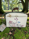 Momof2boyz Shop Disney Bambi crossbody bag in cream and sage green with Thumper and butterfly zipper pull in a forest