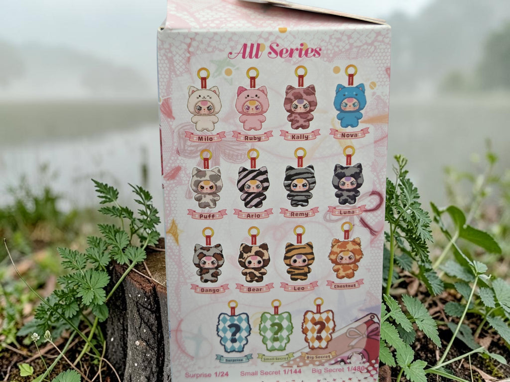 Momof2boyz Shop BB3 Petit Cat Wardrobe v2 collection featuring 12 collectible cat figures in various outfits and colors, including Milo, Ruby, Kally, Nova, Puff, Aria, Remy, Luna, Dango, Bear, Leo, and Chestnut.