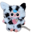 Momof2boyz Shop Dalmatian figurine with black and white fur, pink heart, and blue forehead accent.