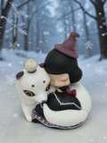 Momof2boyz Shop Lilith Magic Club collectible figurine featuring a girl in a witch hat hugging a white fox creature