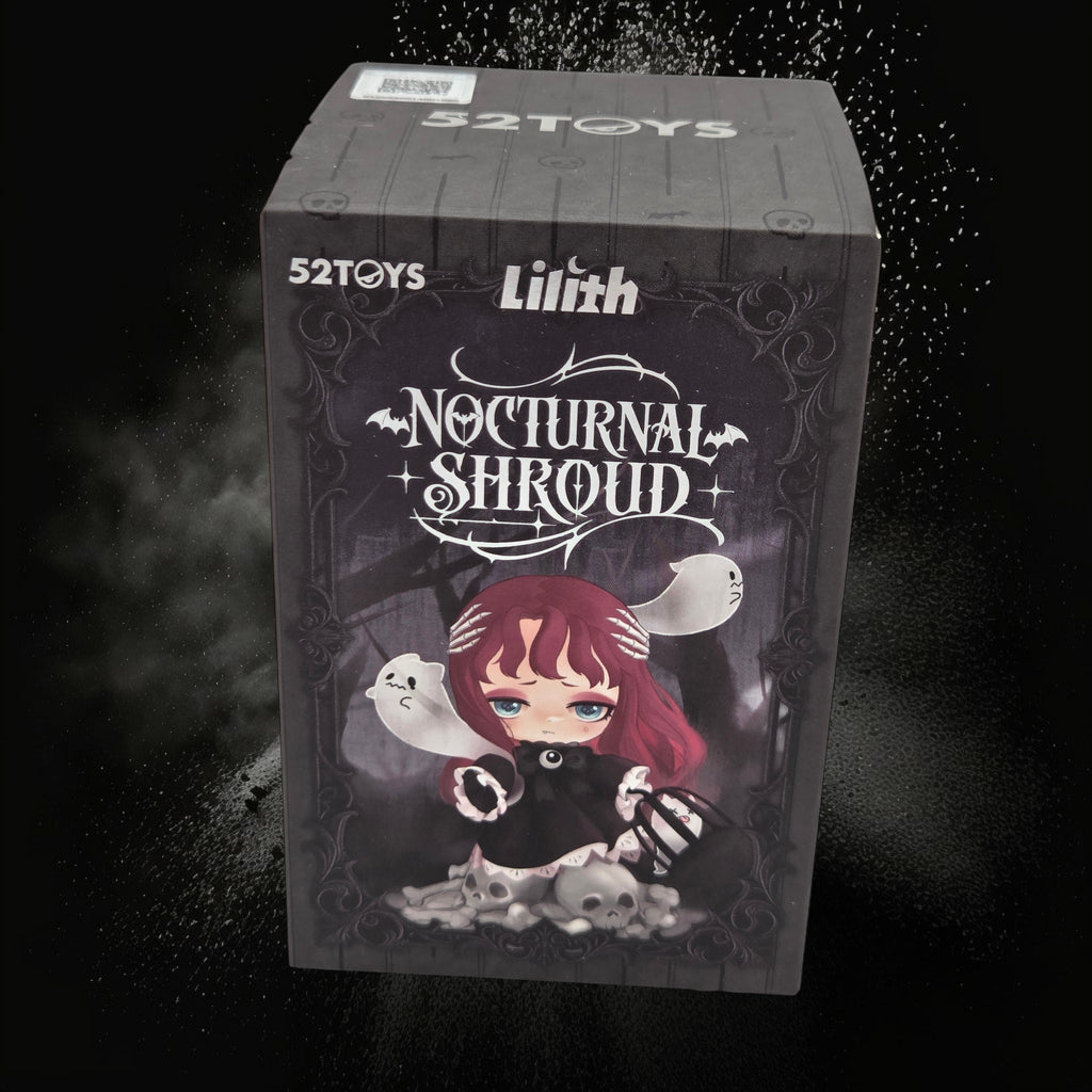 Momof2boyz Shop 52TOYS Lilith Nocturnal Shroud collectible figure blind box with gothic character illustration