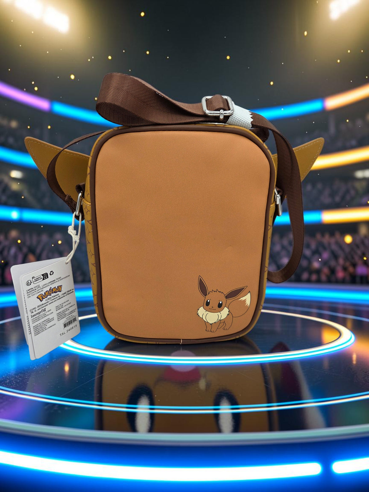 Momof2boyz Shop Loungefly Pokemon Eevee crossbody bag in brown vegan leather with signature ears and character graphic