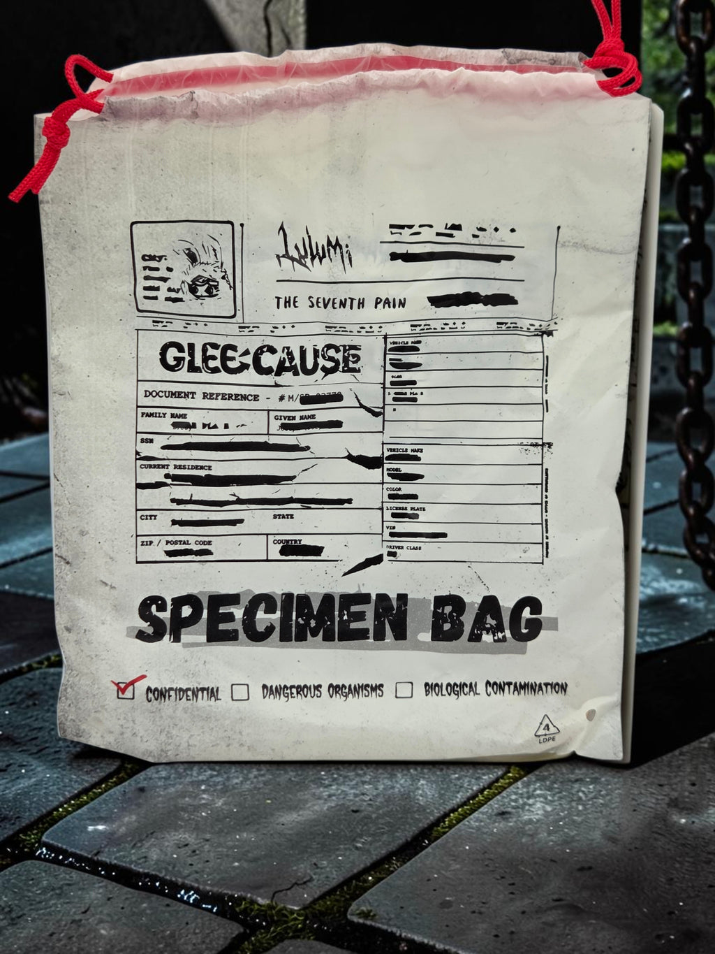 Momof2boyz Shop Lulumi The Seventh Pain collectible plush toy specimen bag with gothic lab-grown aesthetic
