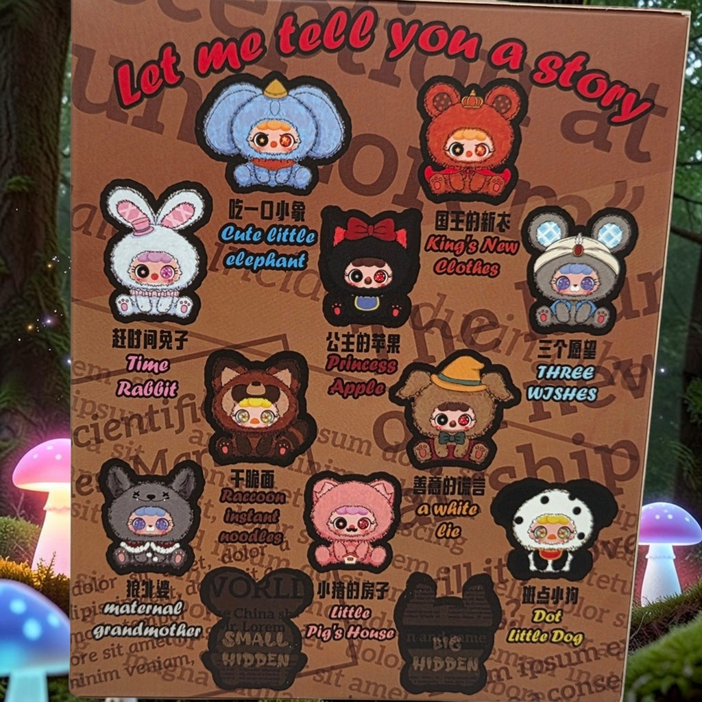 Momof2boyz Shop Migo Fairy Tales blind box collection display card featuring the Time Rabbit character