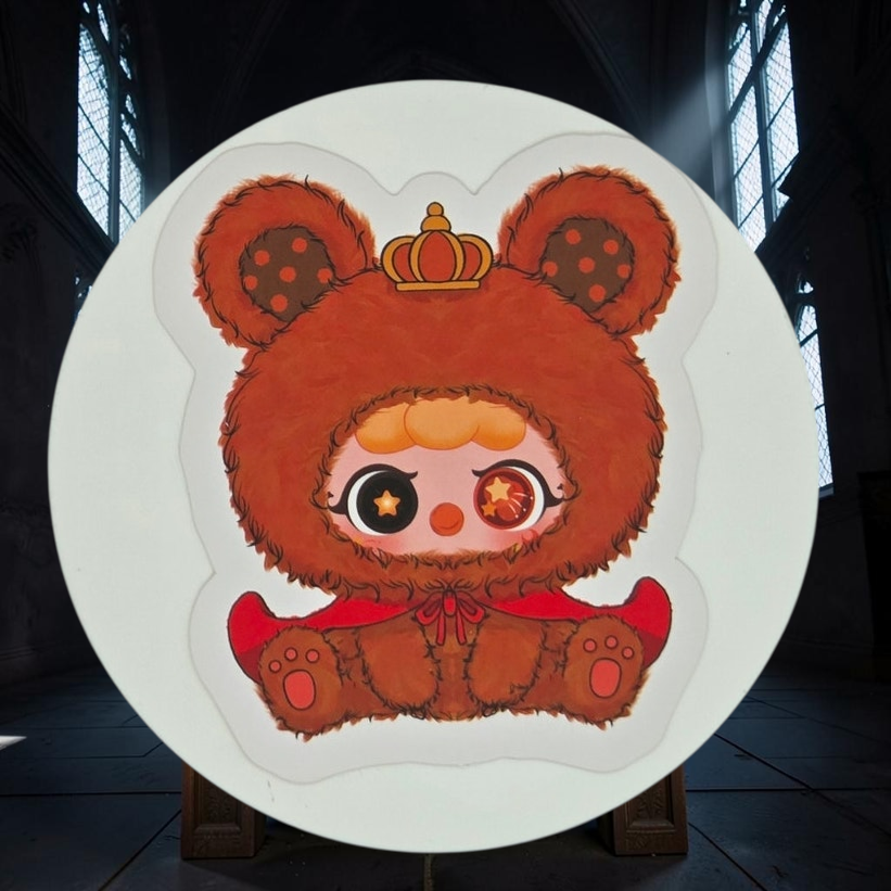 Momof2boyz Shop Migo Fairy Tales King's New Clothes plush toy featuring a brown bear costume with a gold crown