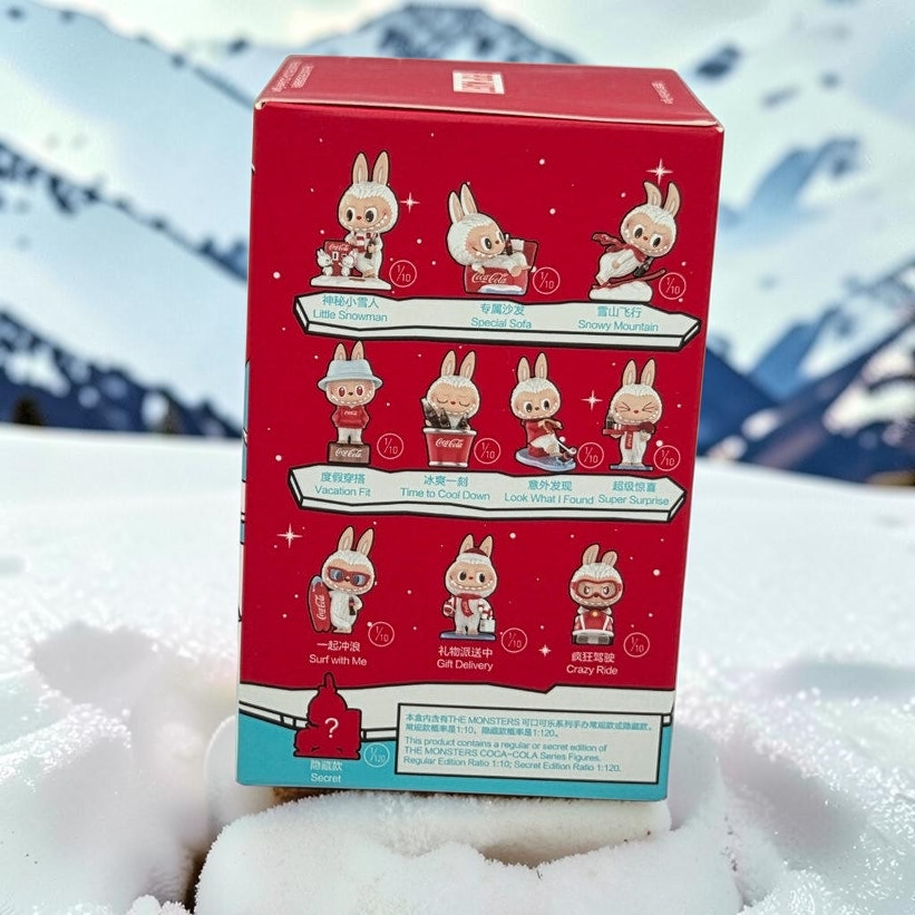 Momof2boyz Shop The Monster's Coca-Cola figures collection box showing ten unique rabbit character designs