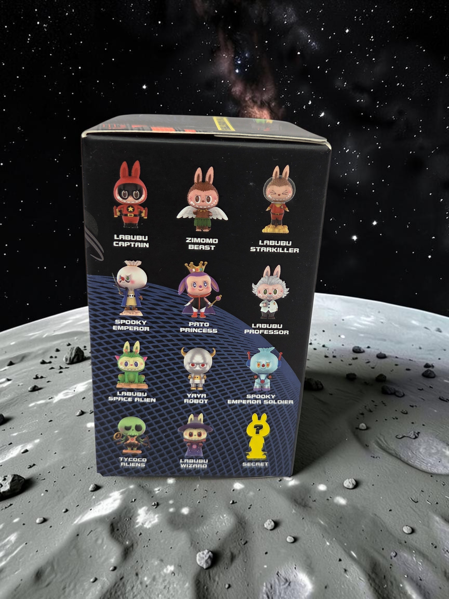Momof2boyz Shop The Monster's Space Adventure action figure collection box showing various character designs.