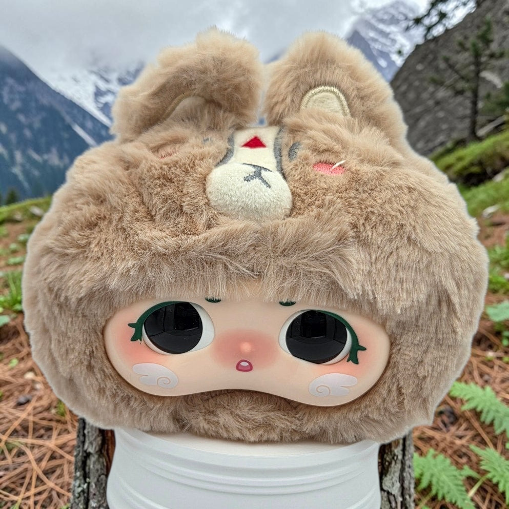 Momof2boyz Shop Idol Plush First Gen Pika animal with soft brown fur, large black eyes, and a cute embroidered face.