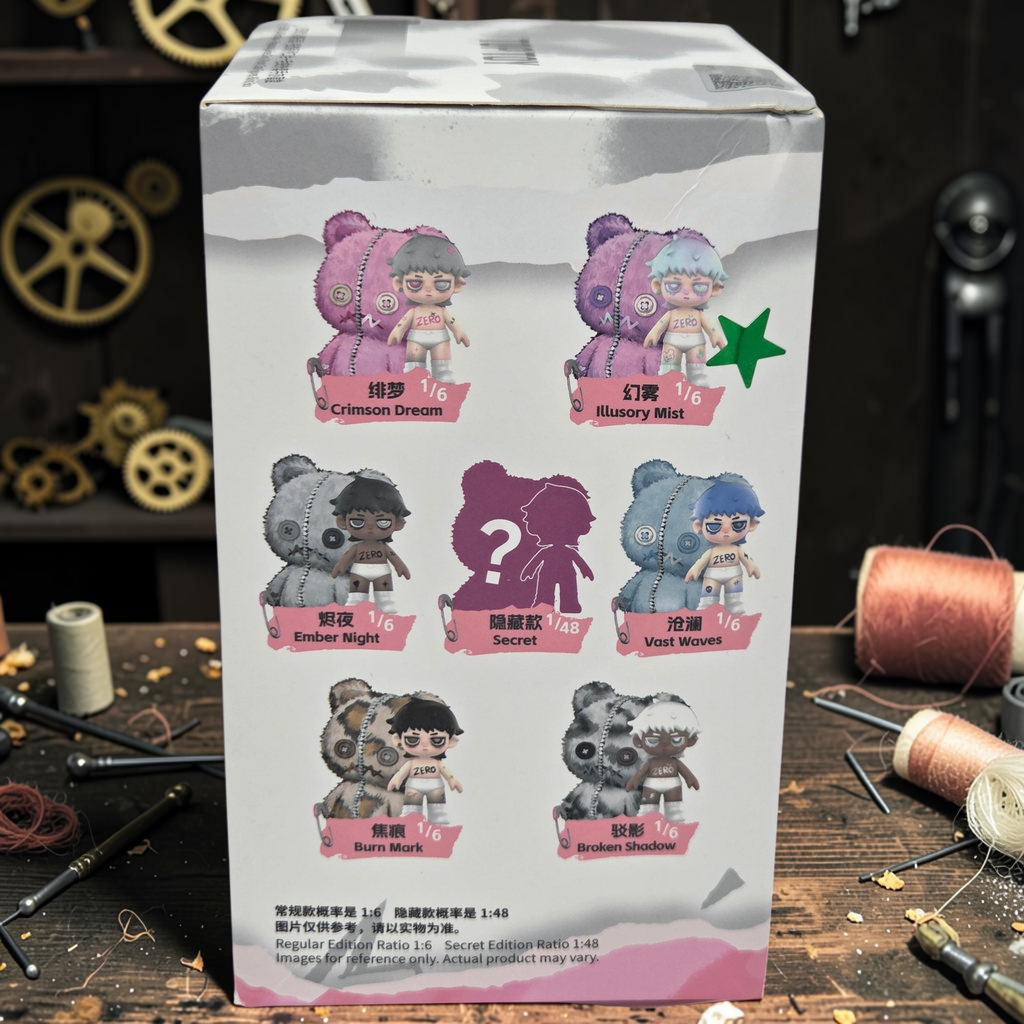 Momof2boyz Shop TOP TOY ZERO Doll Paradise Rhapsody Series collection box showing six unique plush figure designs