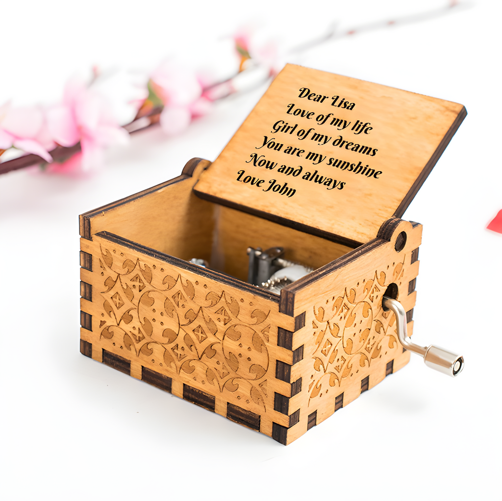 Personalized Engraved Wooden Music Box | You Are My Sunshine