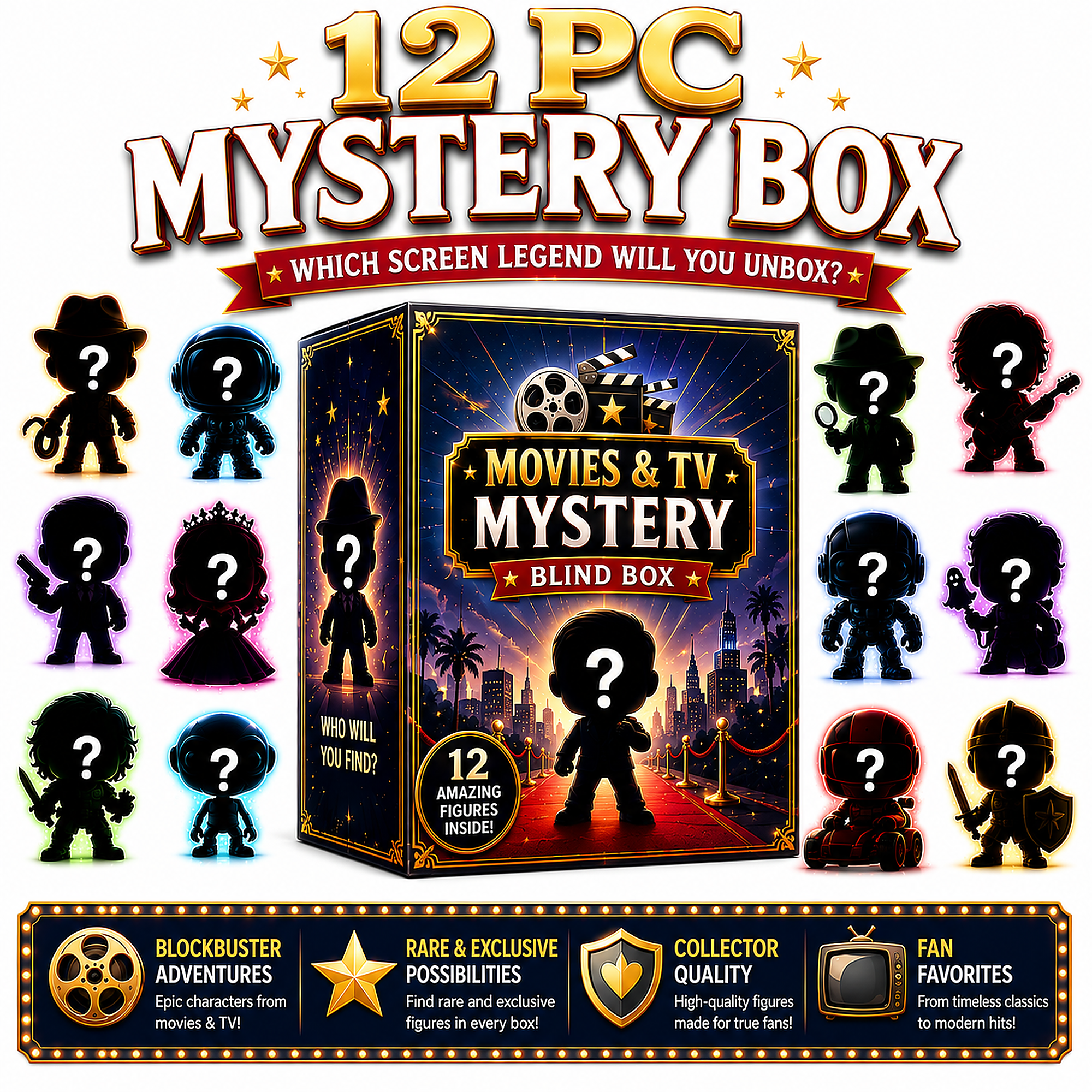 Funko Movie & TV Mystery Blind Box Case | 12-Pack Funko Pops
