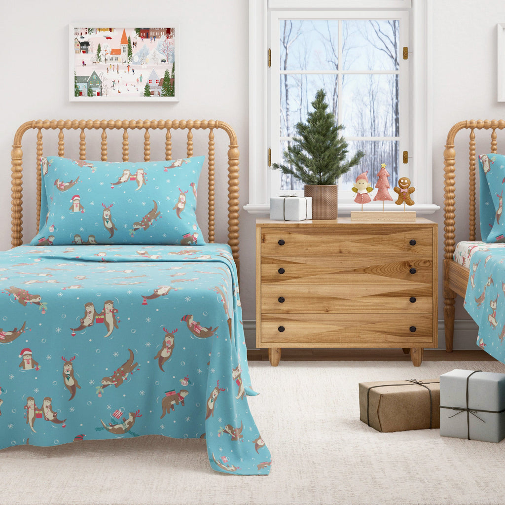 Turkish Cotton Christmas Flannel Sheet - Whittaker Collection