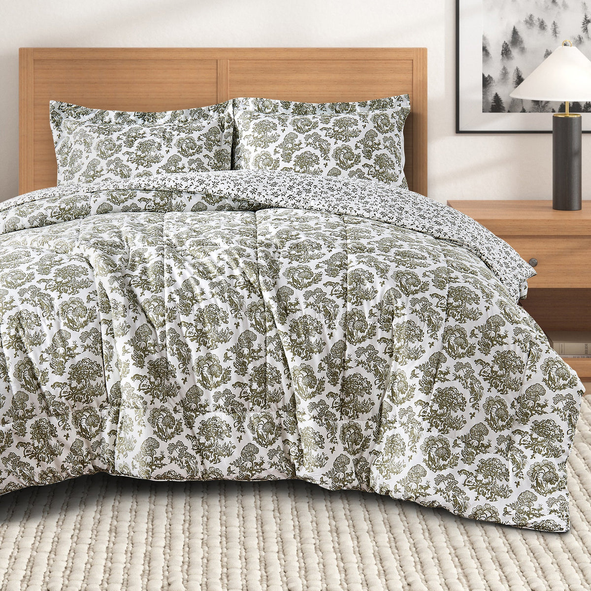 Reversible Christmas Comforter and Sham Set - Holiday / Lodge Odette Collection