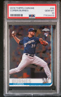 Graded 2019 Topps Chrome Corbin Burnes #84 Rookie RC Baseball Card PSA 10 Gem Mint