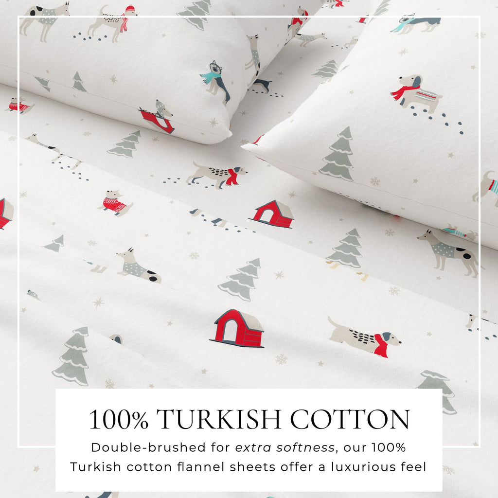 Turkish Cotton Christmas Flannel Sheet Set - Whittaker Collection
