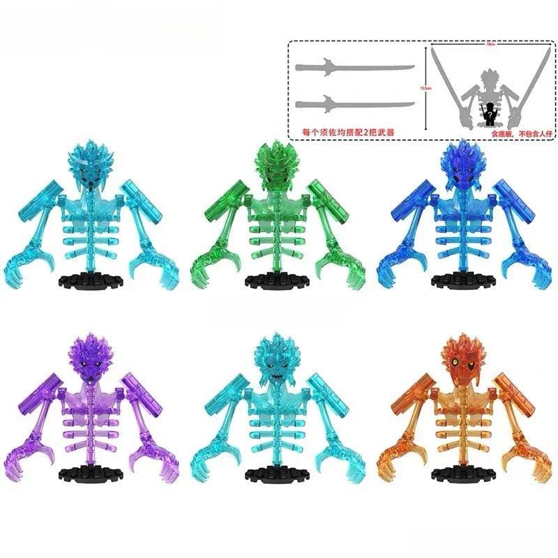 Anime Minifigures: Giant Susanoo Gods Set (6 Pcs) - Custom Naruto Uchiha Building Blocks S3