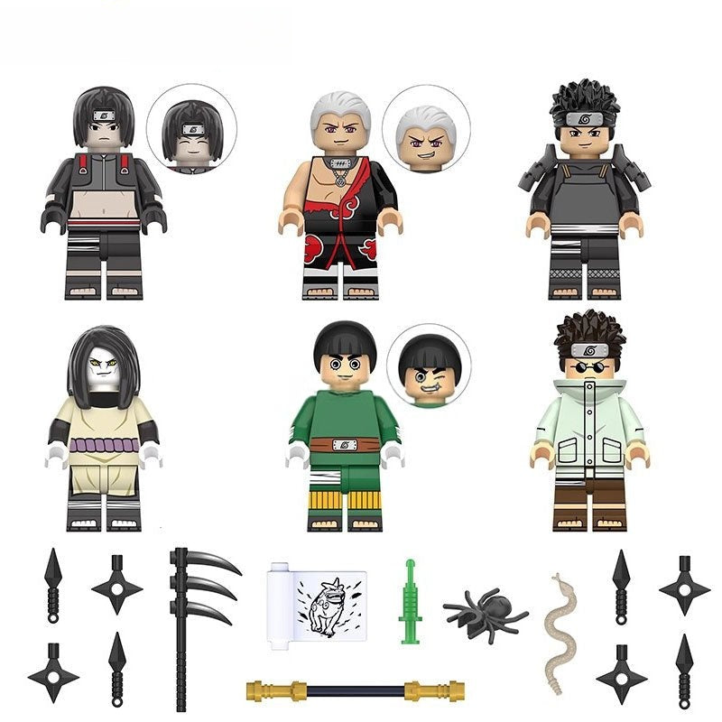 Naruto set of 6 Lego Anime Minifigures Custom Toys S9