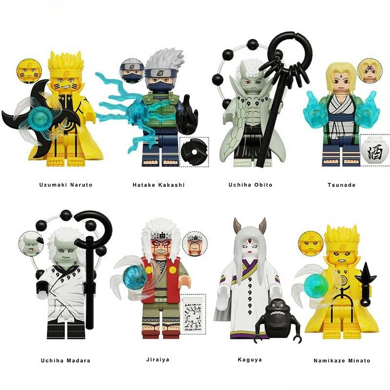 Naruto set of 8 Lego Anime Minifigures Custom Toys S1