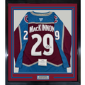 Framed Autographed/Signed Nathan MacKinnon 35x39 Colorado Avalanche Authentic Maroon Hockey Jersey Fanatics COA