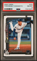 Graded 2025 Topps Yoshinobu Yamamoto #231 Baseball Card PSA 8 Near Mint