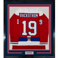 Framed Autographed/Signed Nicklas Backstrom 35x39 Washington Red Retro Hockey Jersey JSA COA