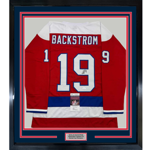 Framed Autographed/Signed Nicklas Backstrom 35x39 Washington Red Retro Hockey Jersey JSA COA