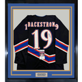 Framed Autographed/Signed Nicklas Backstrom 35x39 Washington Black Retro Hockey Jersey JSA COA