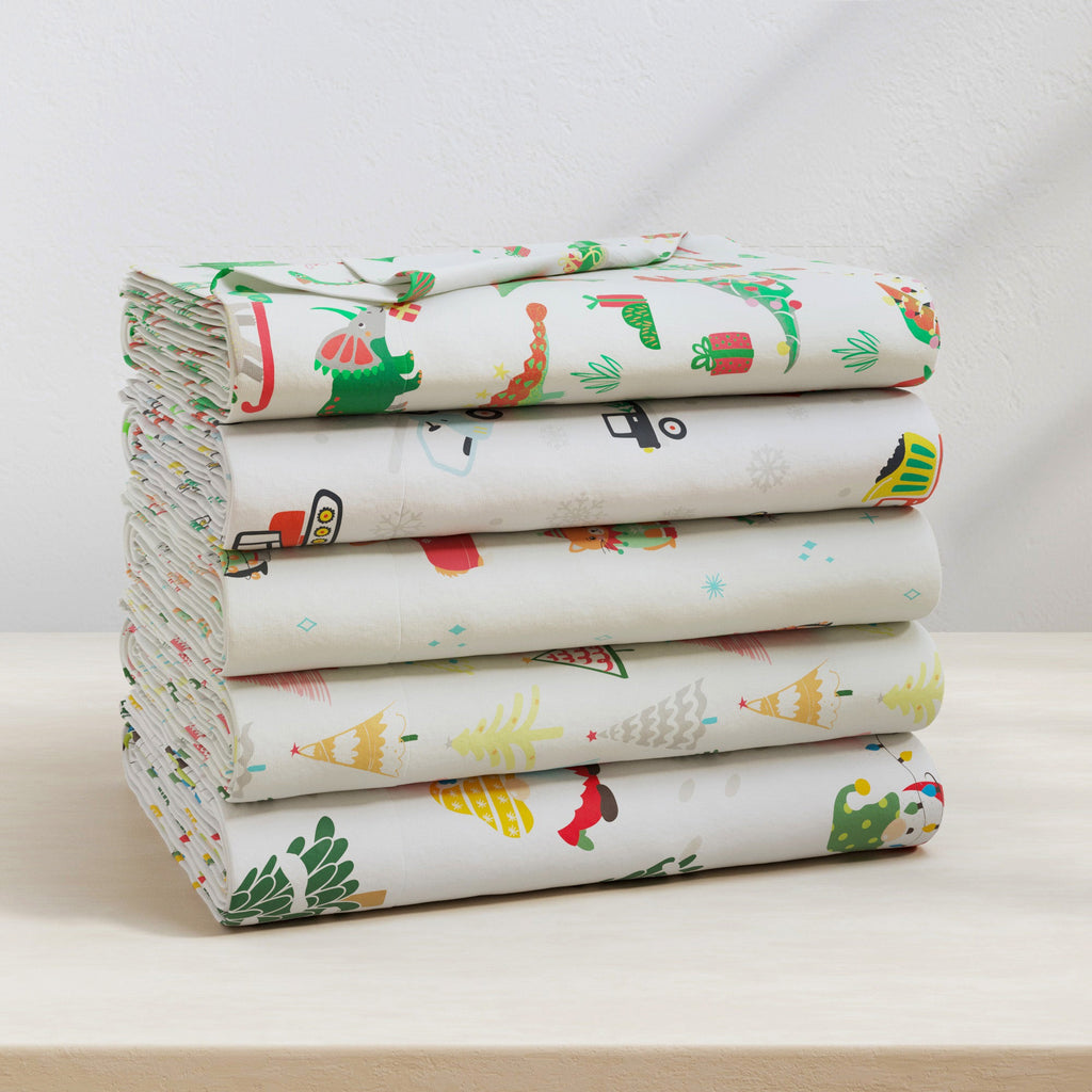 Turkish Cotton Christmas Flannel Sheet Set - Whittaker Collection