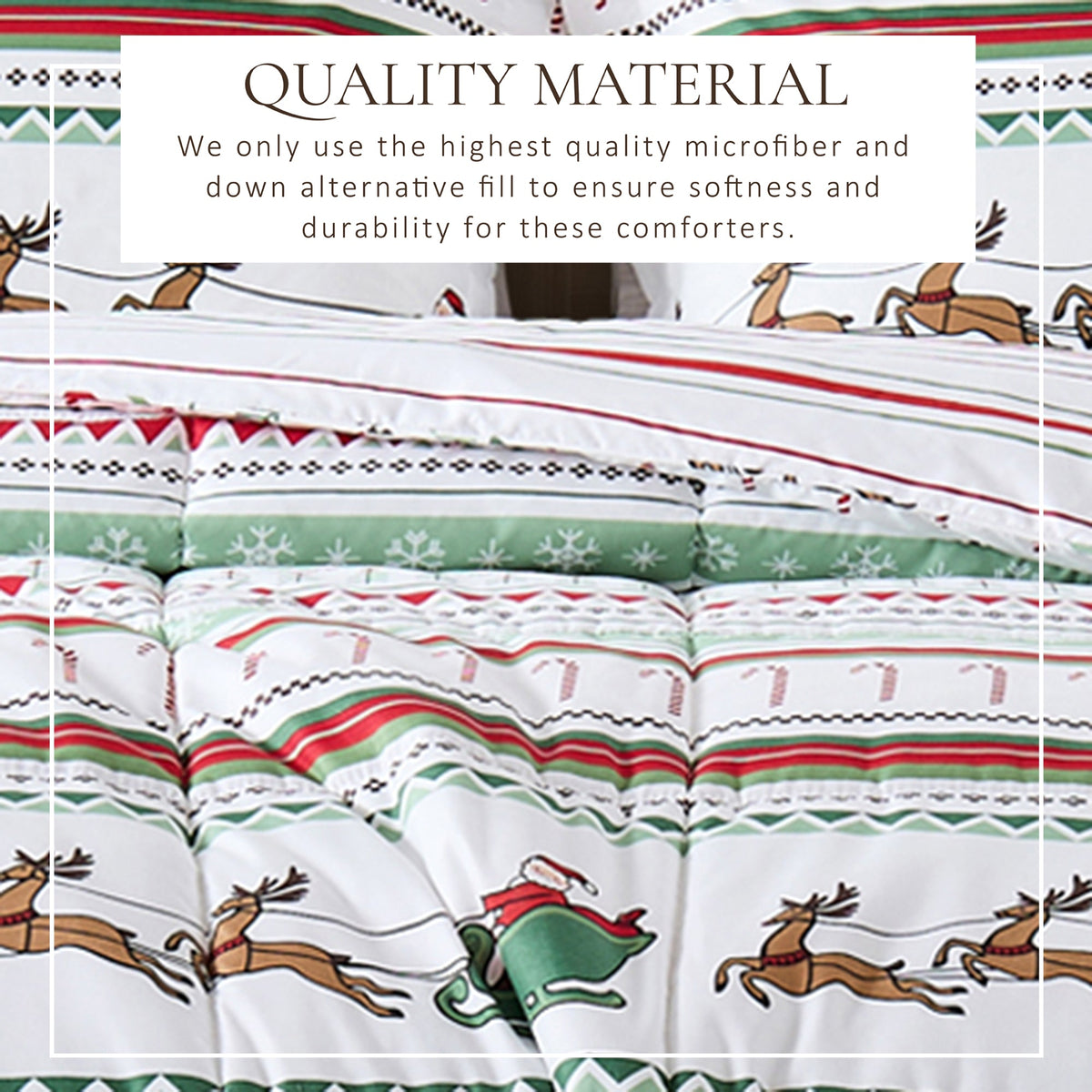 Reversible Christmas Comforter and Sham Set - Holiday / Lodge Odette Collection