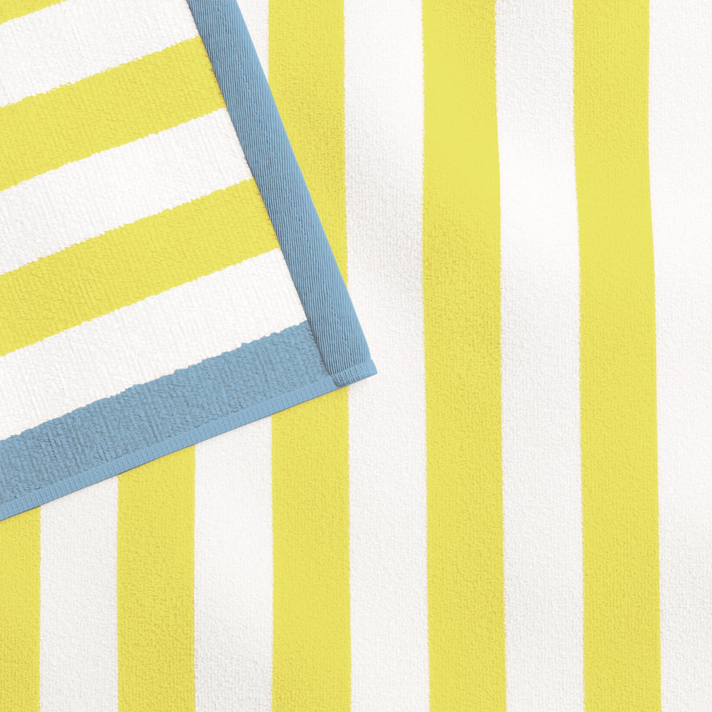 Oversized Striped Border Cabana Beach Towels - Santa Cruz