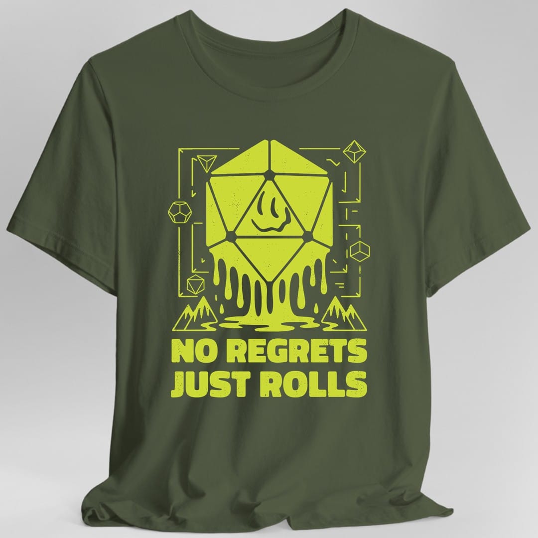 No Regrets Just Rolls D20 T-Shirt