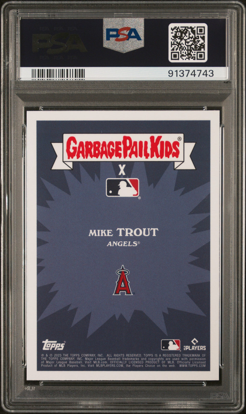 Graded 2023 Topps Garbage Pail Kids Mike Trout #2B Trout Fishing Baseball Card PSA 10 Gem Mint
