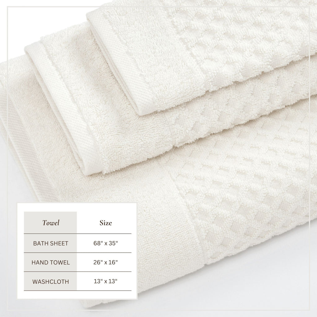 Cotton Diamond Waffle Weave Bath Towel Set - Grayson Collection