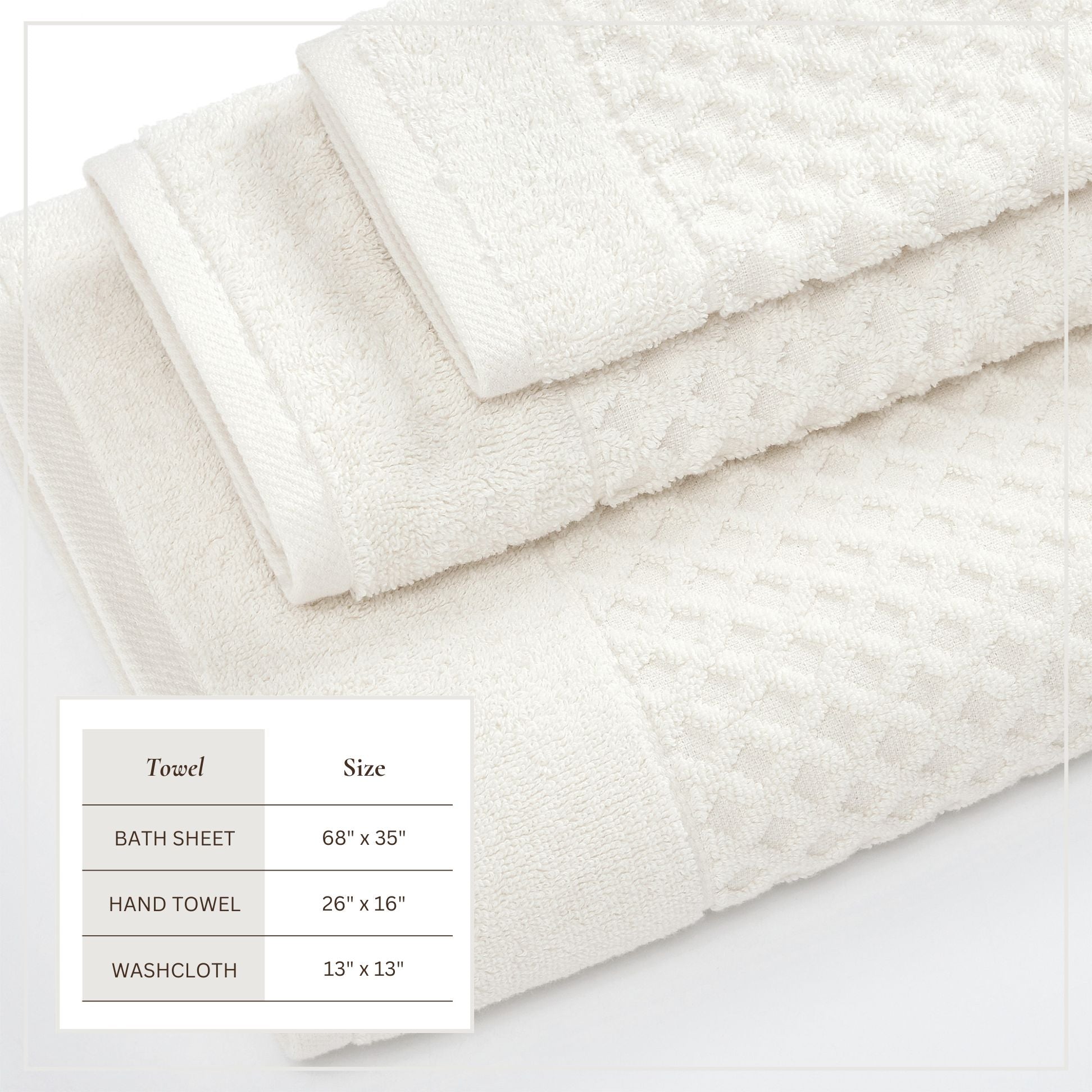 Cotton Diamond Waffle Weave Bath Towel Set - Grayson Collection