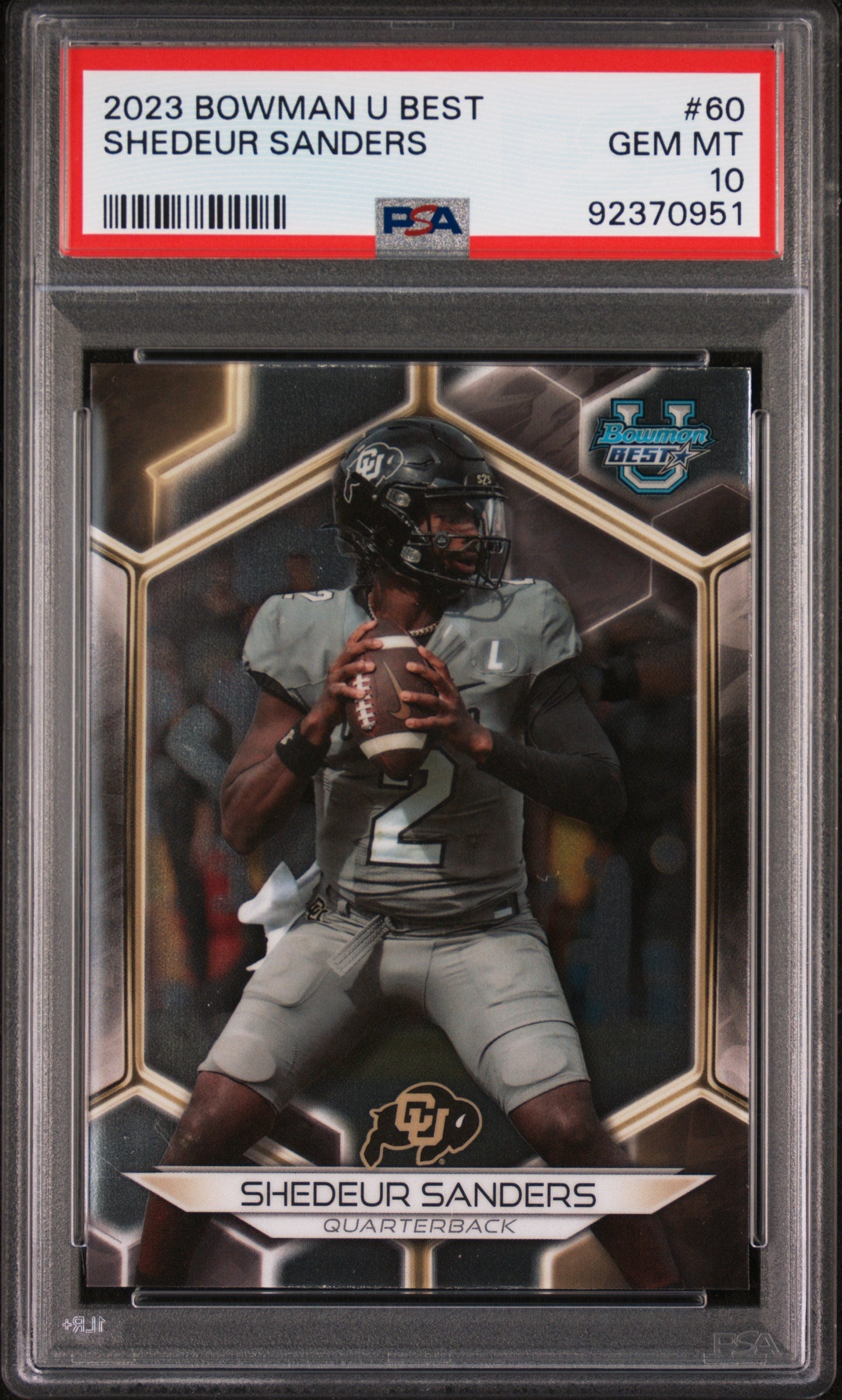 Graded 2023 Topps Bowman U Best Shedeur Sanders #60 Rookie RC Football Card PSA 10 Gem Mint