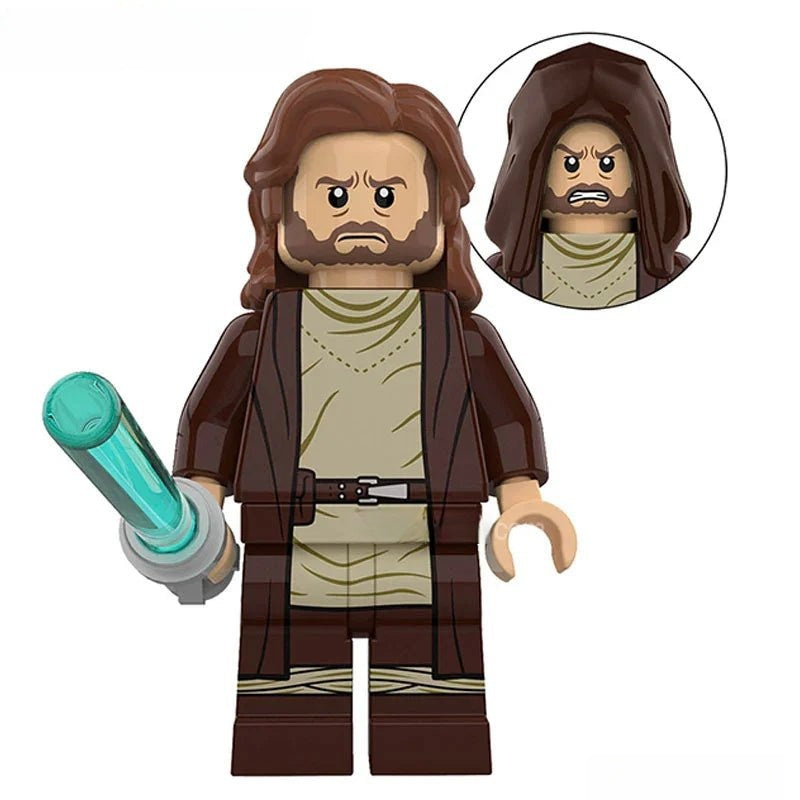 Obi Wan Kenobi with long hair Lego Star Wars Minifigures custom Toys