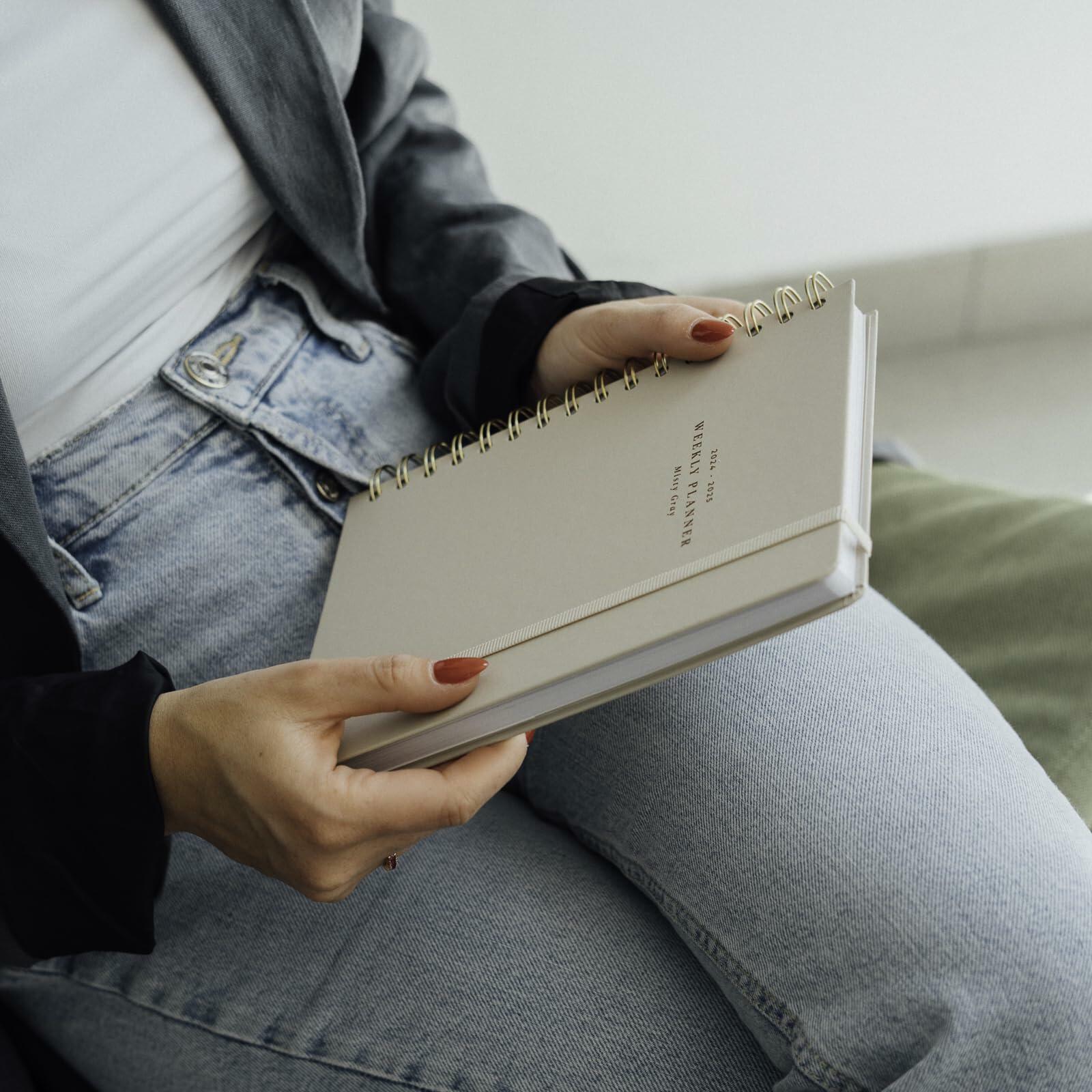 Kokonote Misty Gray A5 Academic Planner 2024-2025 Weekly 12 Months