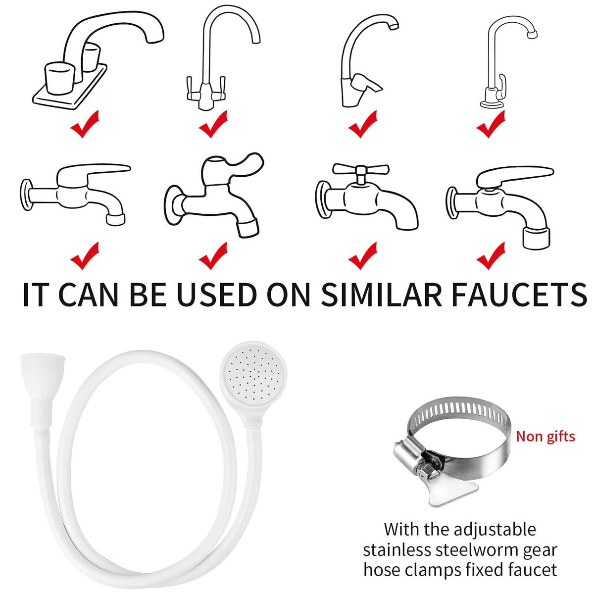Lamoutor Pet Faucet Sprayer Portable Handheld Shower Bath Tool