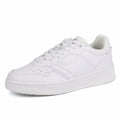 JABASIC Women Genuine Leather Platform Sneakers Lace-Up White/Fuchsia Size 7