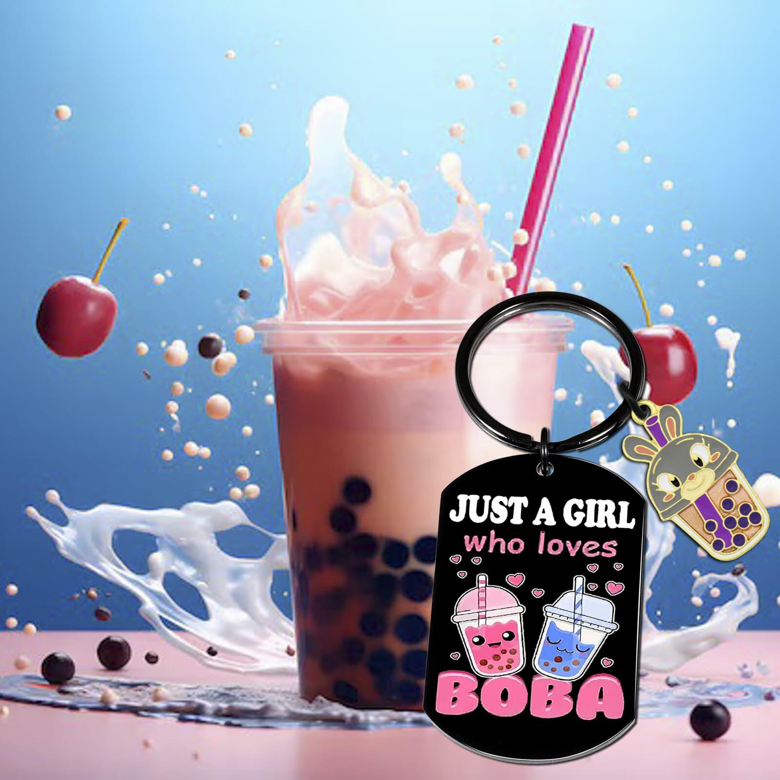 Crizaor Boba Tea Keychain Ornament Just a Girl Who Loves Boba 5"