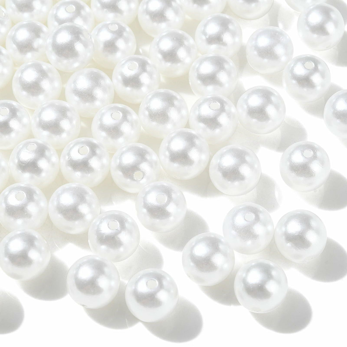 DanLingJewelry 1000pcs 10mm White Plastic Pearl Round Loose Beads