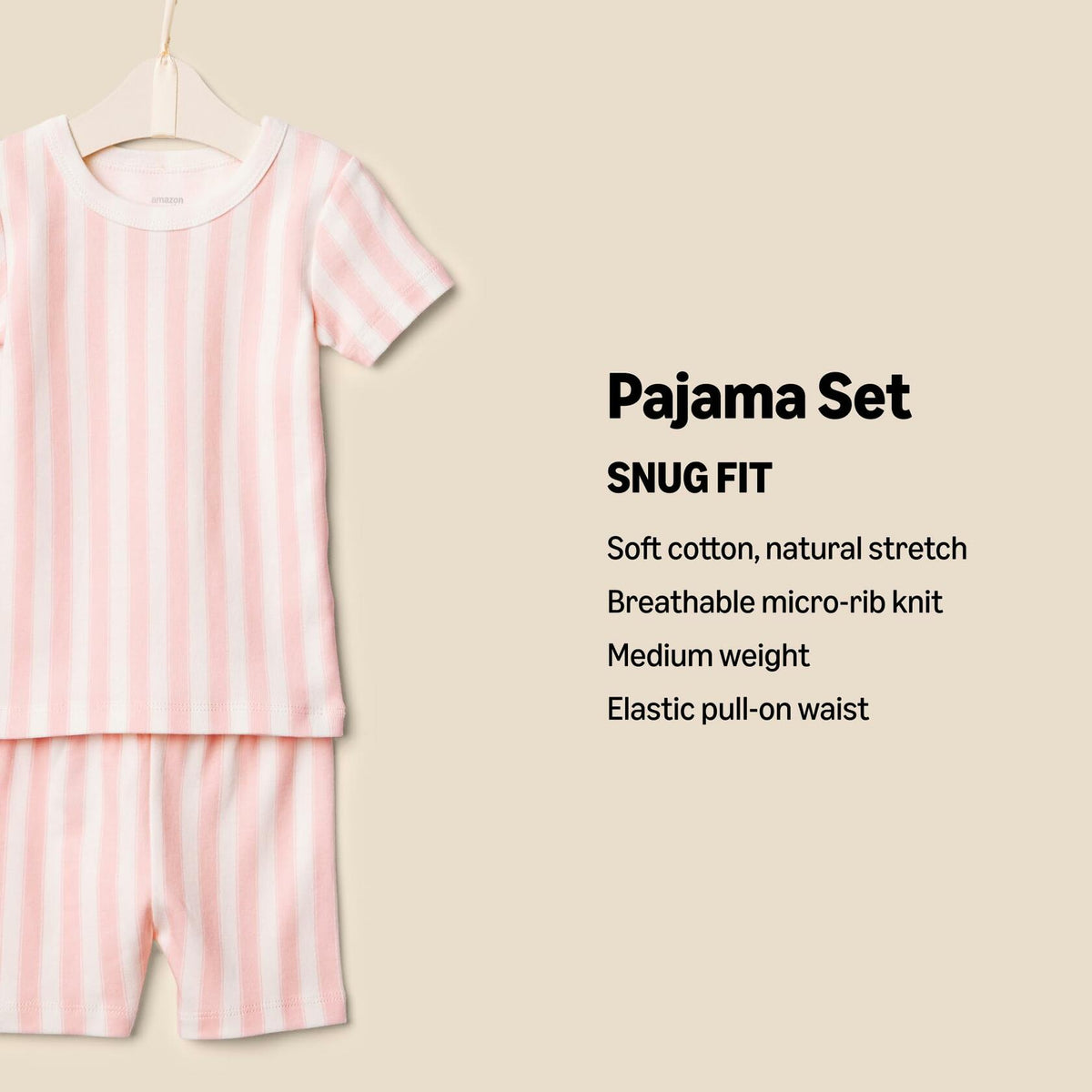 Amazon Essentials Sofia Grainge Unisex Toddler Pajama Set 4T Pink Stripe